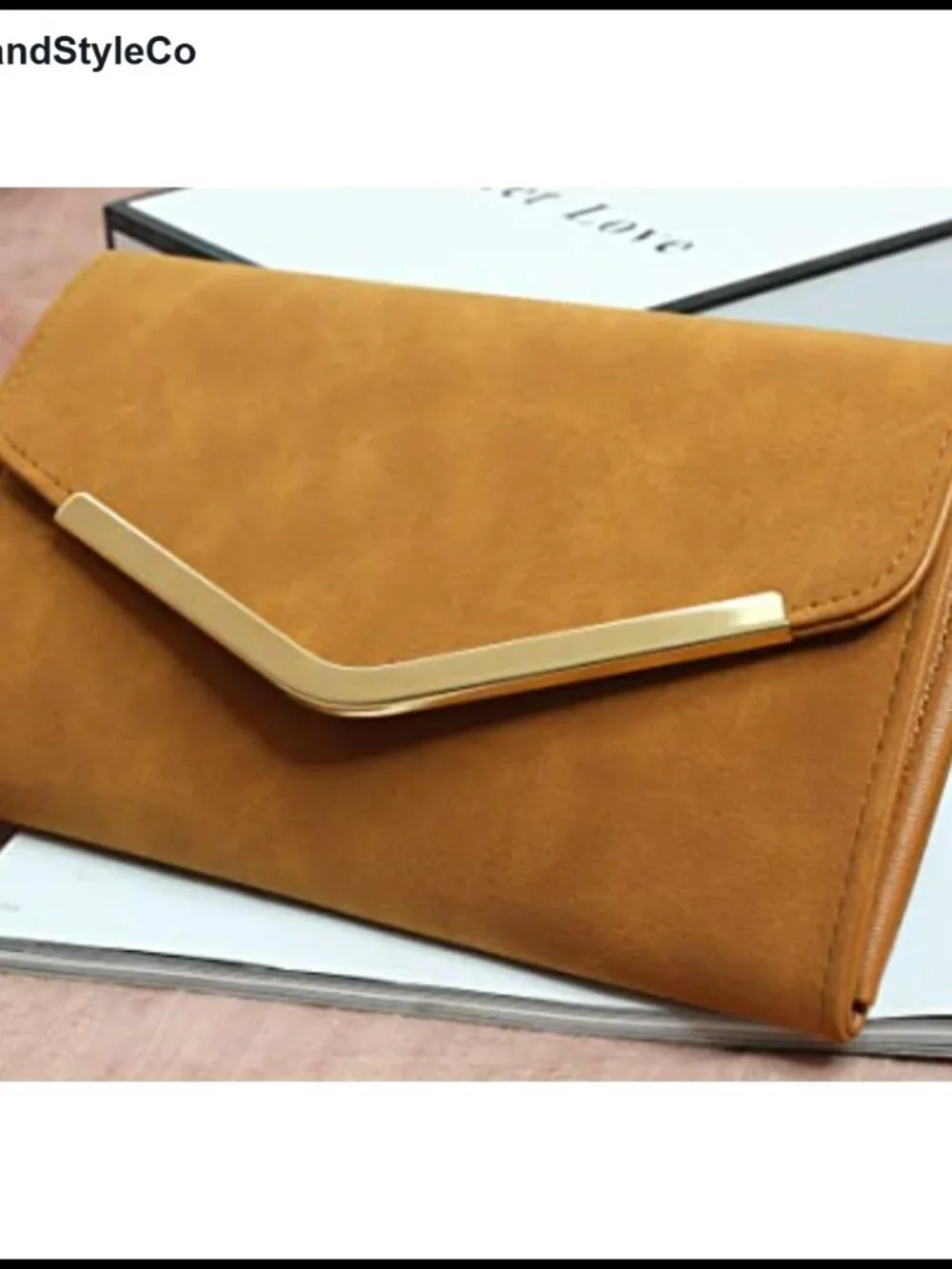 Faux Suede Envelope Clutch with Detachable Chain for Wedding Party Evening